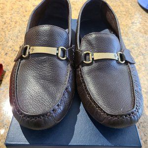 Cole Haan Provincetown Chocolate Brown Pebbled Leather Drivers